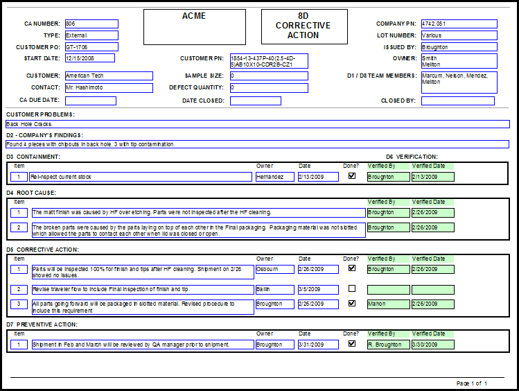 8d form template pin 8d report template in excel reports exle g8d re on 8d form template pin 8d report template in excel reports exle g8d re on