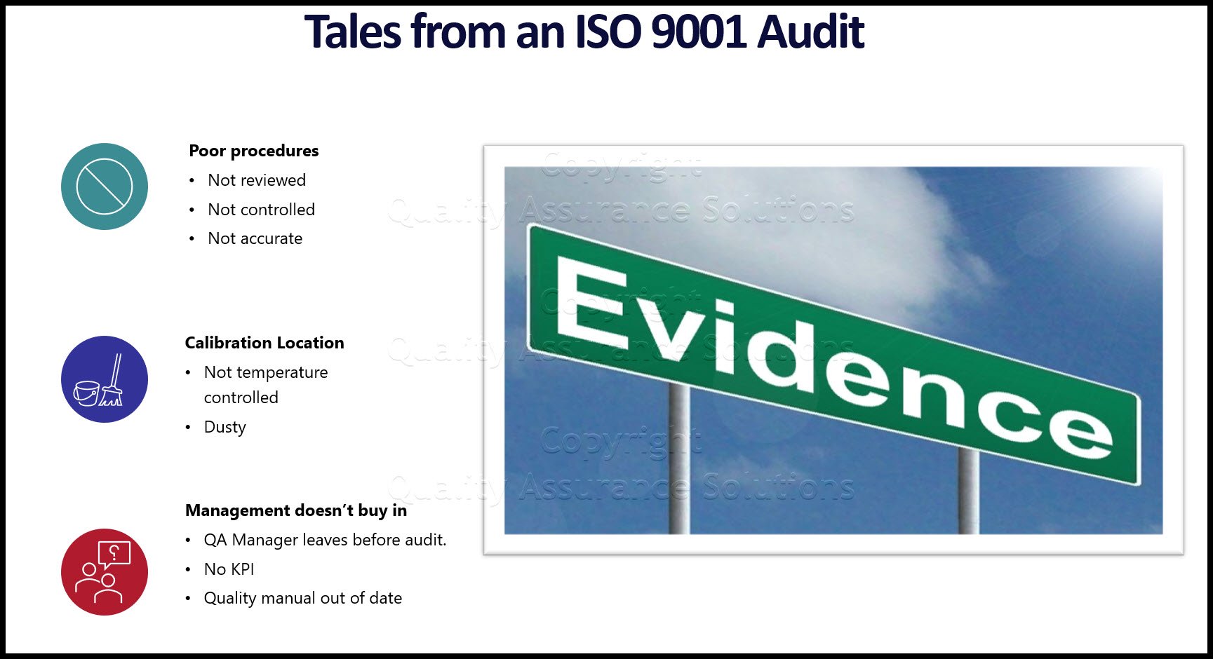 Review and Contribute your ISO 9001 Survival Stories. Teach others on ISO Audit pitfalls and tne ISO 9001 definition.