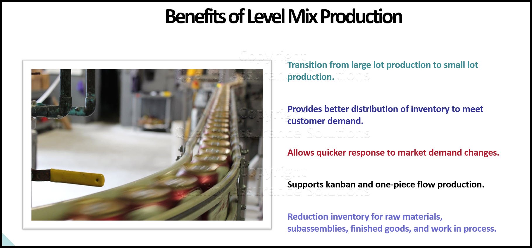 Level Mix Model Production means scheduling daily production in a sequence that evens out the peaks and valleys of produced quantities. Learn more!