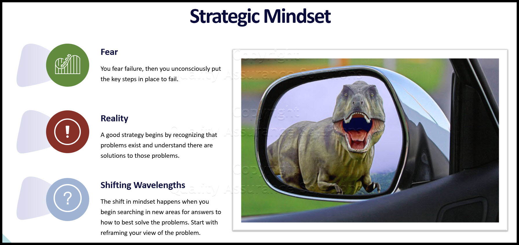 How to develop a strategic mindset in your business.  The relationship between strategy, common sense, and clear thinking.