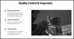 This page answers What is Quality Control.  It covers receiving, inprocess and final inspection