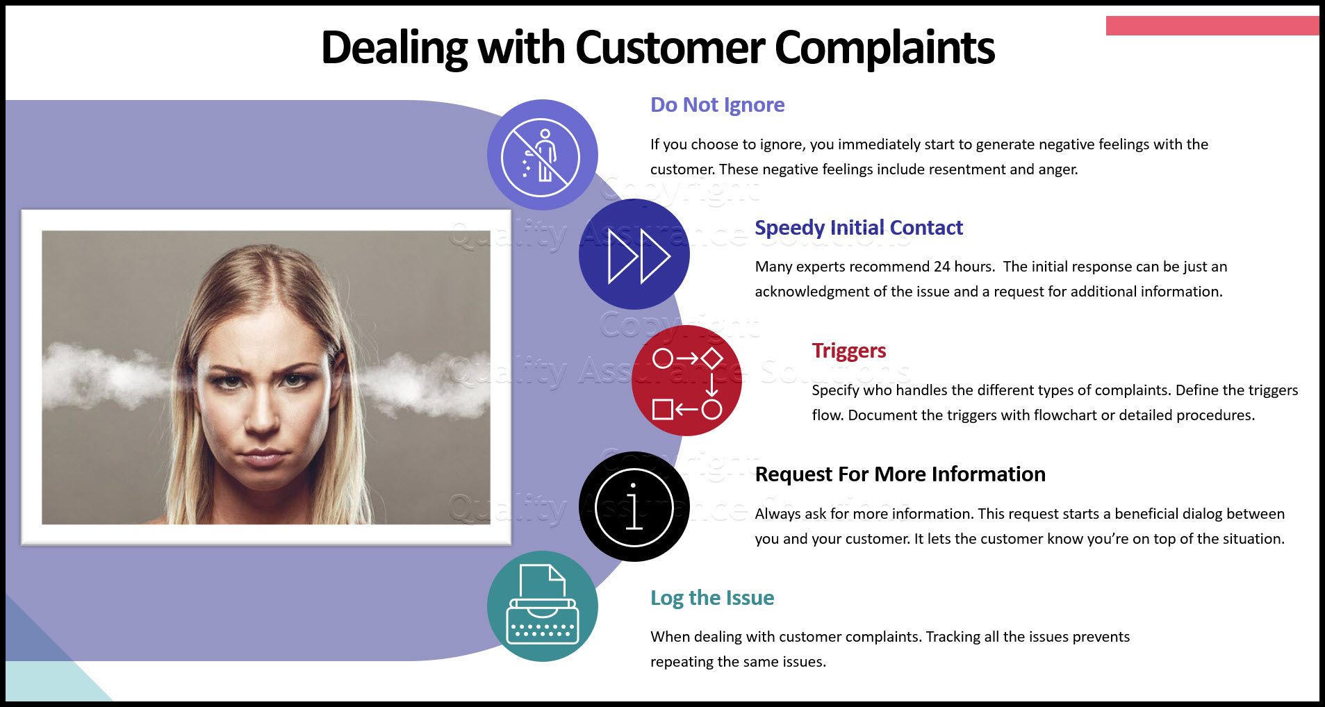 Best methods when dealing with customer complaints. We recommend reaction to business complaints, consumers complaints, and product complaints.  