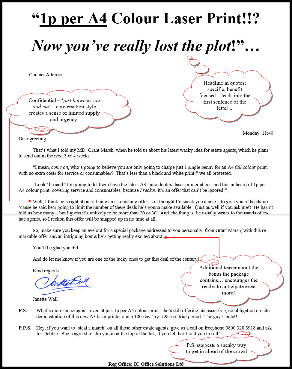 Sales Letters - Sign up for The Write Up