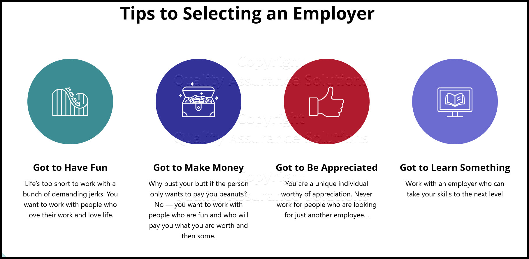 How your values drive your selection of customer or employer. Learn 4 key personnal values when selecting potential clients for future business.