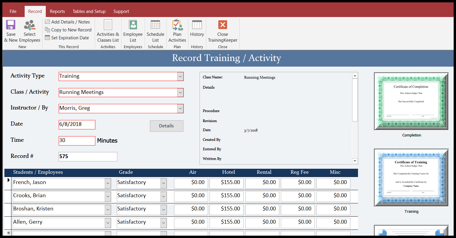 Training Attendance Sheet Training Attendance Sheet
