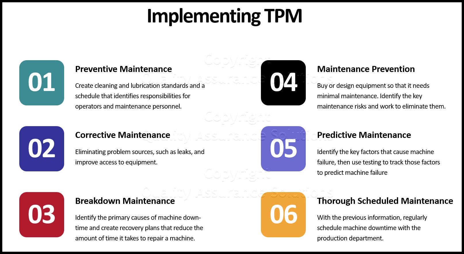 Total Productive Maintenance: Learn the implementation steps for full TPM at your facillity.