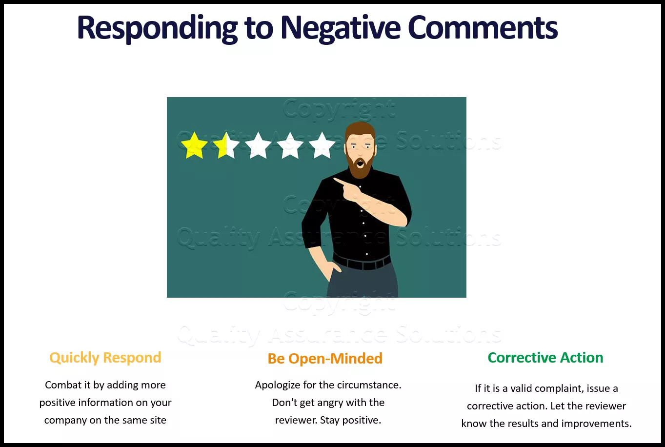 Tips to block out negative comments. What to do for your business, before, during and after you receive a negative review. 