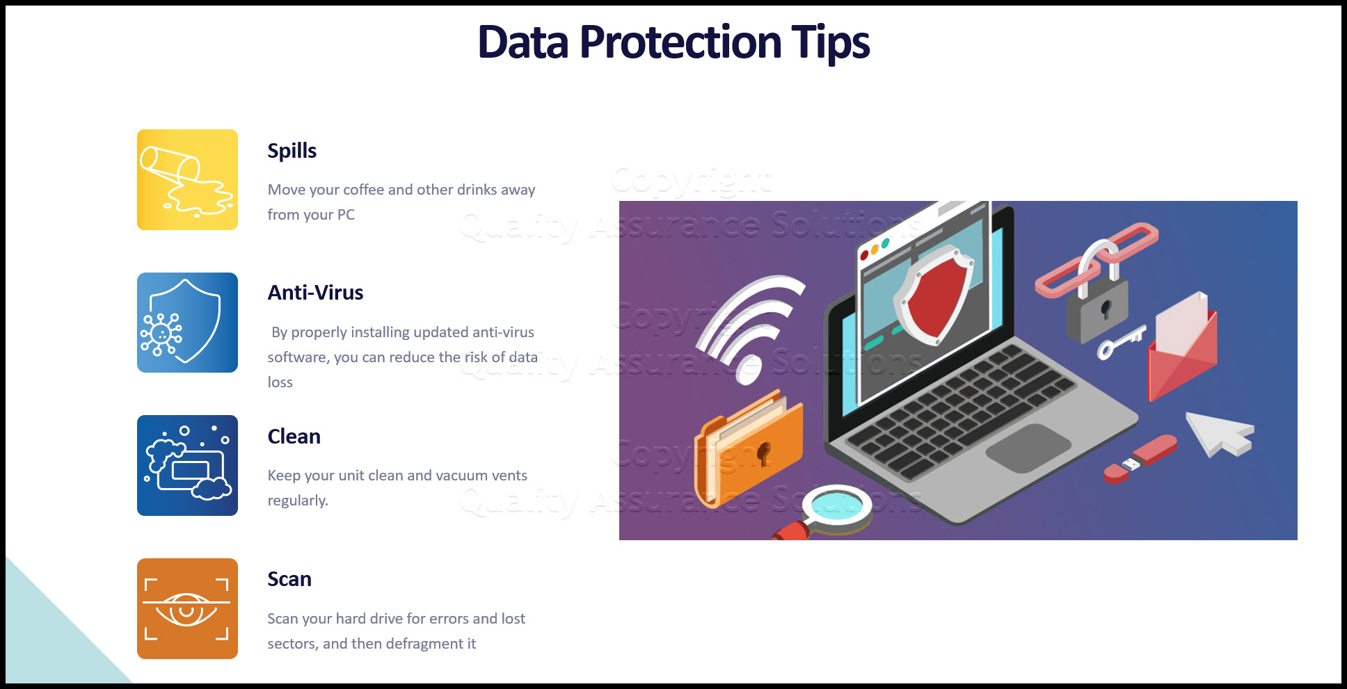 Data protection tips for your company. This article covers important issues for business data protection and data recovery