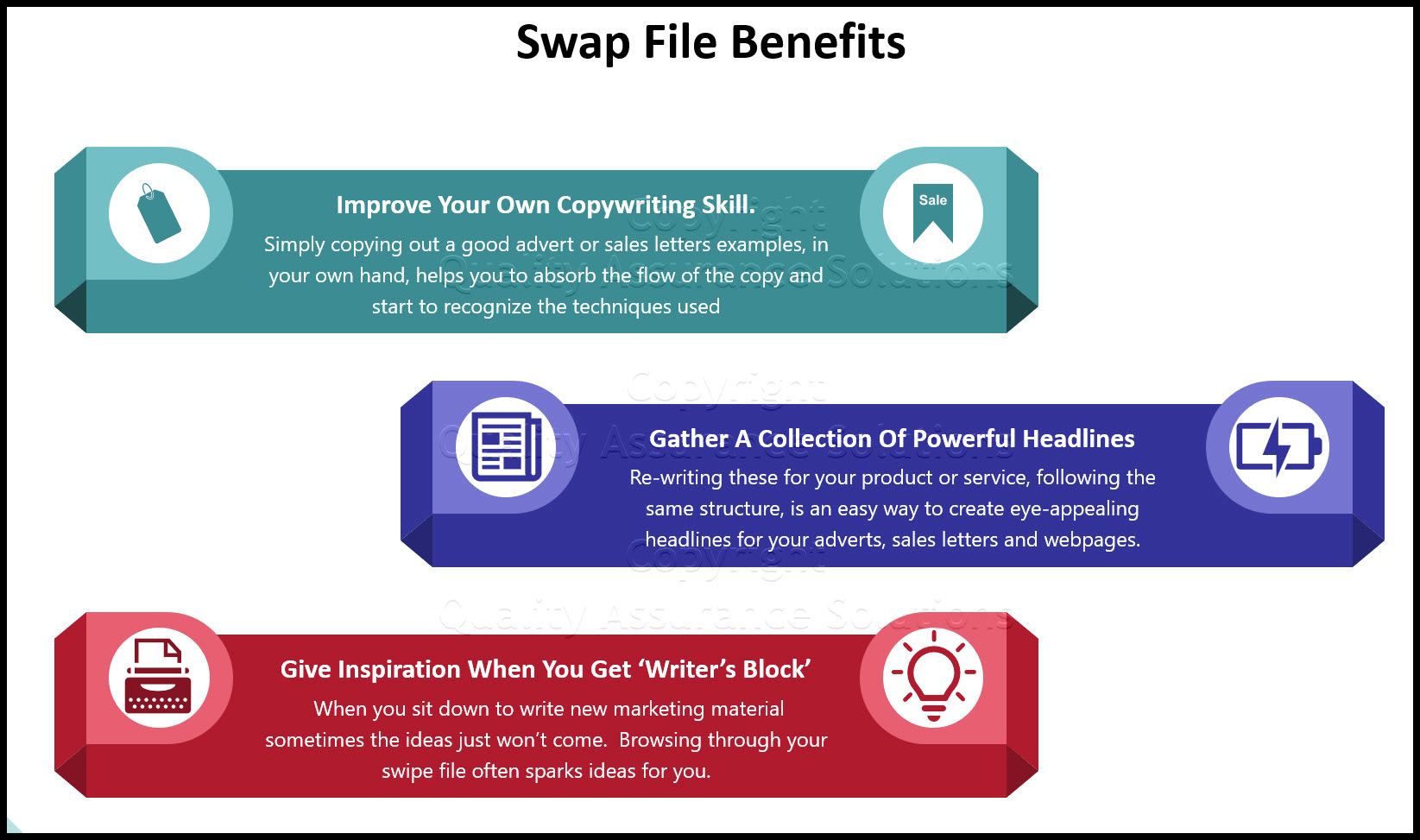 Create a swipe file full of sales letters examples that help you improve your copywriting and marketing skill set. 
