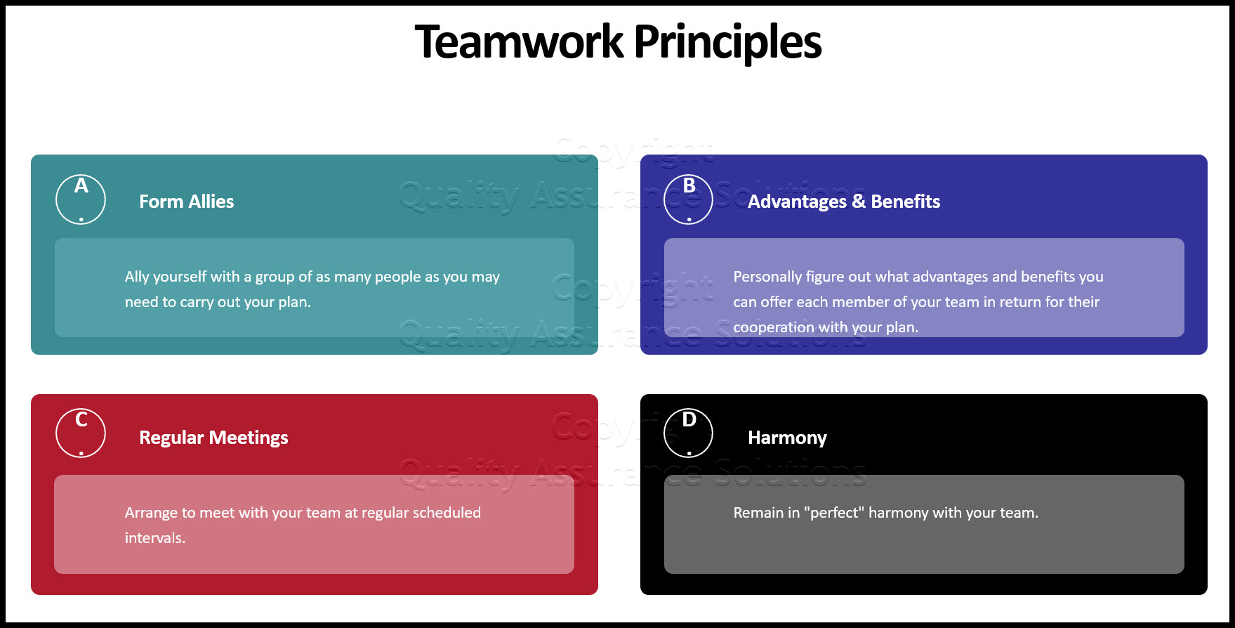 teamwork principles business slide